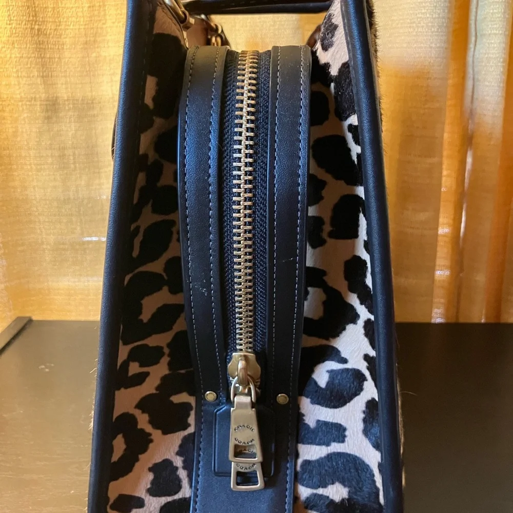 Coach Rogue 30 Leopard Print Haircalf with Rhinestones OOAK - Picture 8 of 14